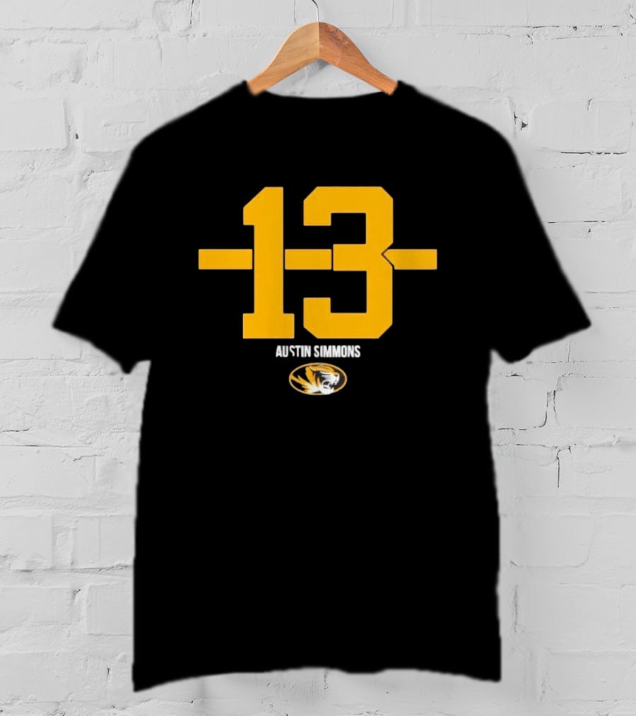 Austin Simmons 13 Missouri Tigers Number T-Shirt