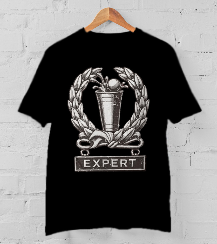 Beer Pong Expert Laurel Wreath Trophy Winner Cup Competition T-Shirt