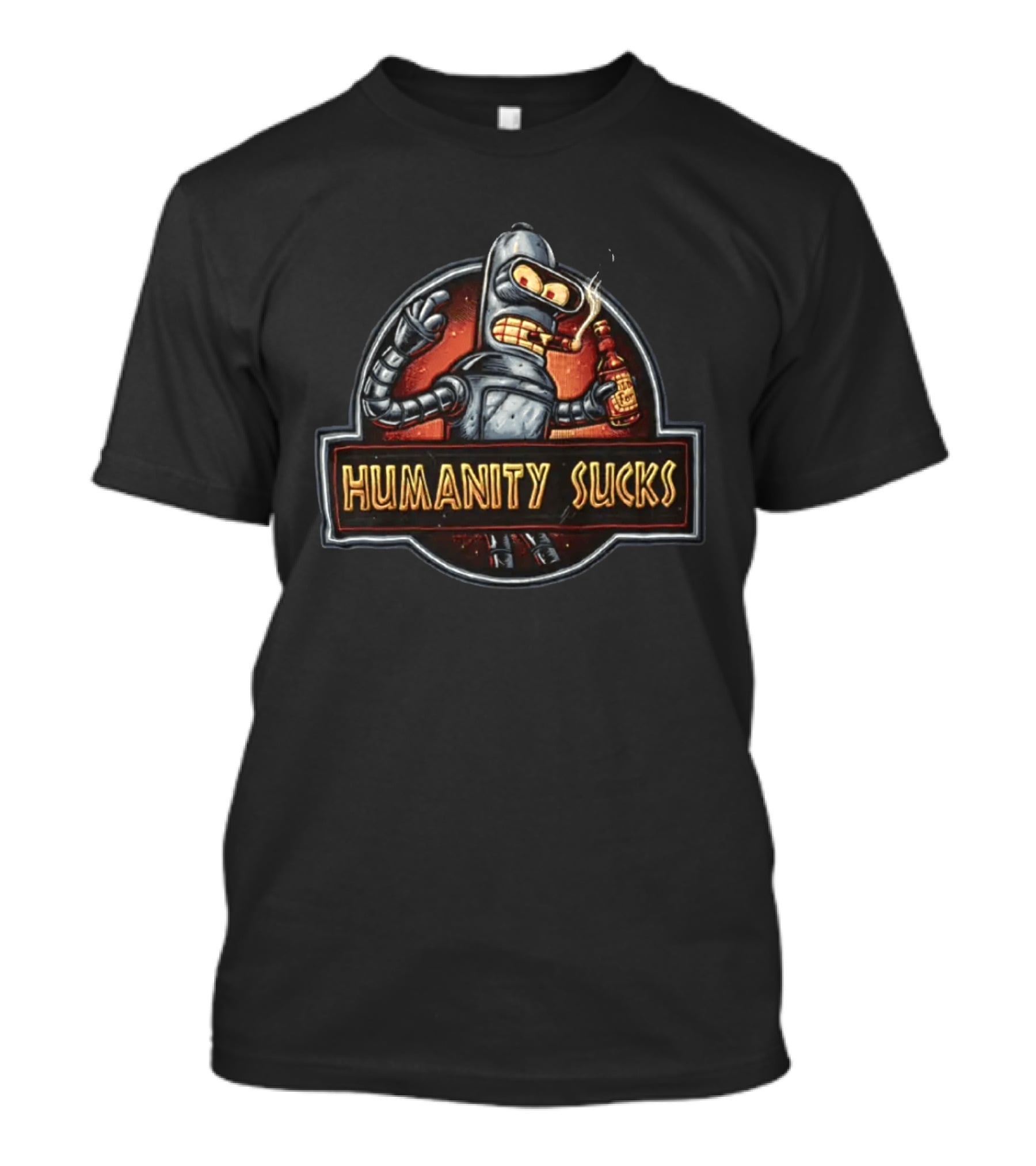 Bender Humanity Sucks Futurama Robot Beer T-Shirt
