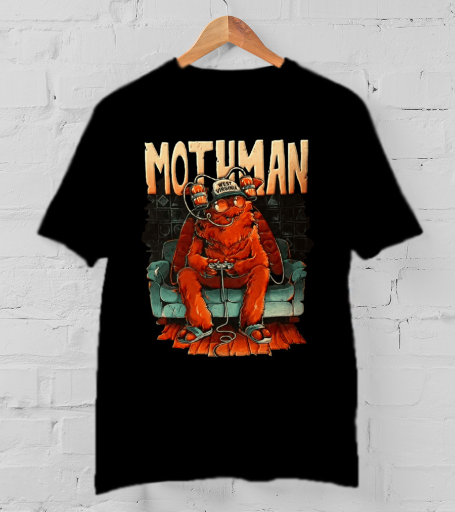 Mothman West Virginia Gaming Cryptid Legend On Couch T-Shirt