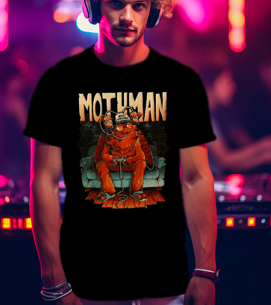 Mothman West Virginia Gaming Cryptid Legend On Couch T-Shirt