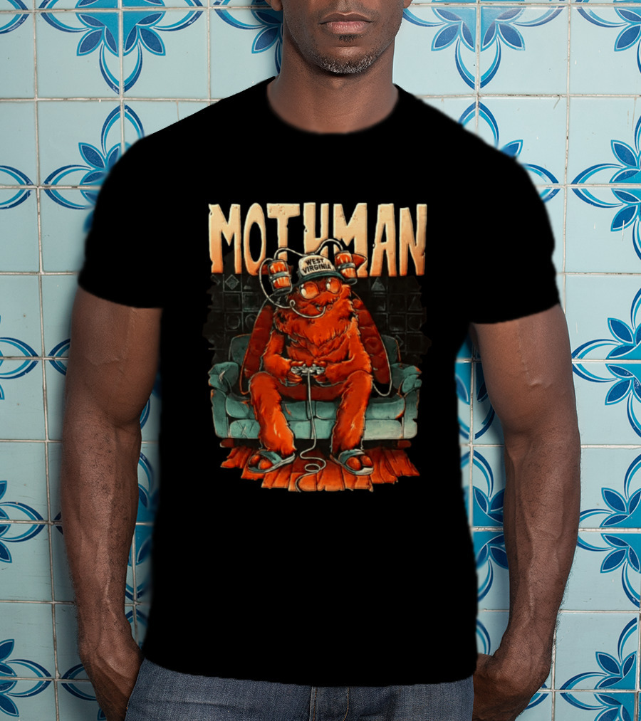 Mothman West Virginia Gaming Cryptid Legend On Couch T-Shirt
