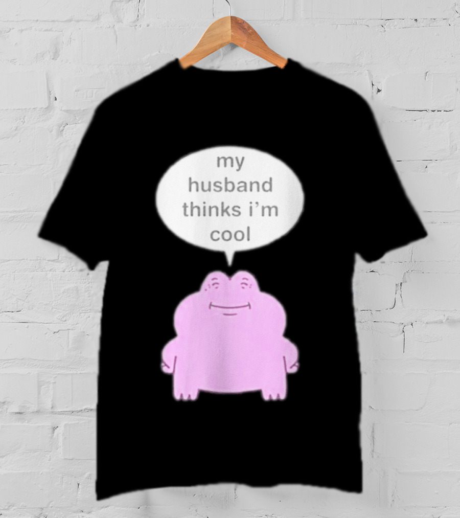 My Husband Thinks I'm Cool Pink Frog T-Shirt