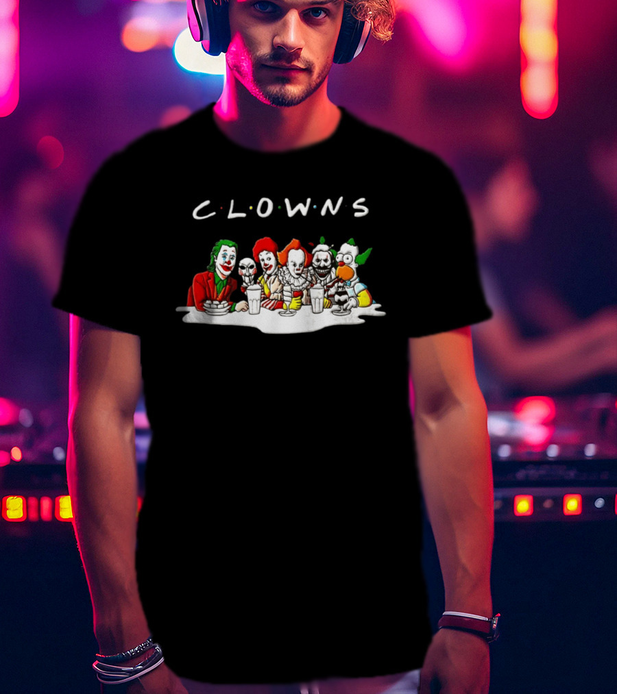 Clowns Joker Billy Ronald McDonald Pennywise Parody Milkshake Scene T-Shirt