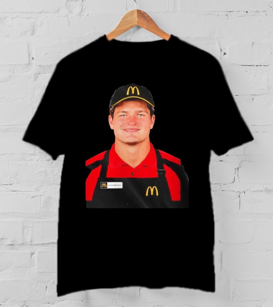Drake Maye McDonald's Crew Member Uniform New England Patriots T-Shirt