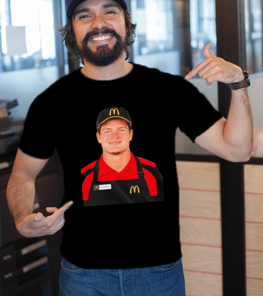 Drake Maye McDonald's Crew Member Uniform New England Patriots T-Shirt