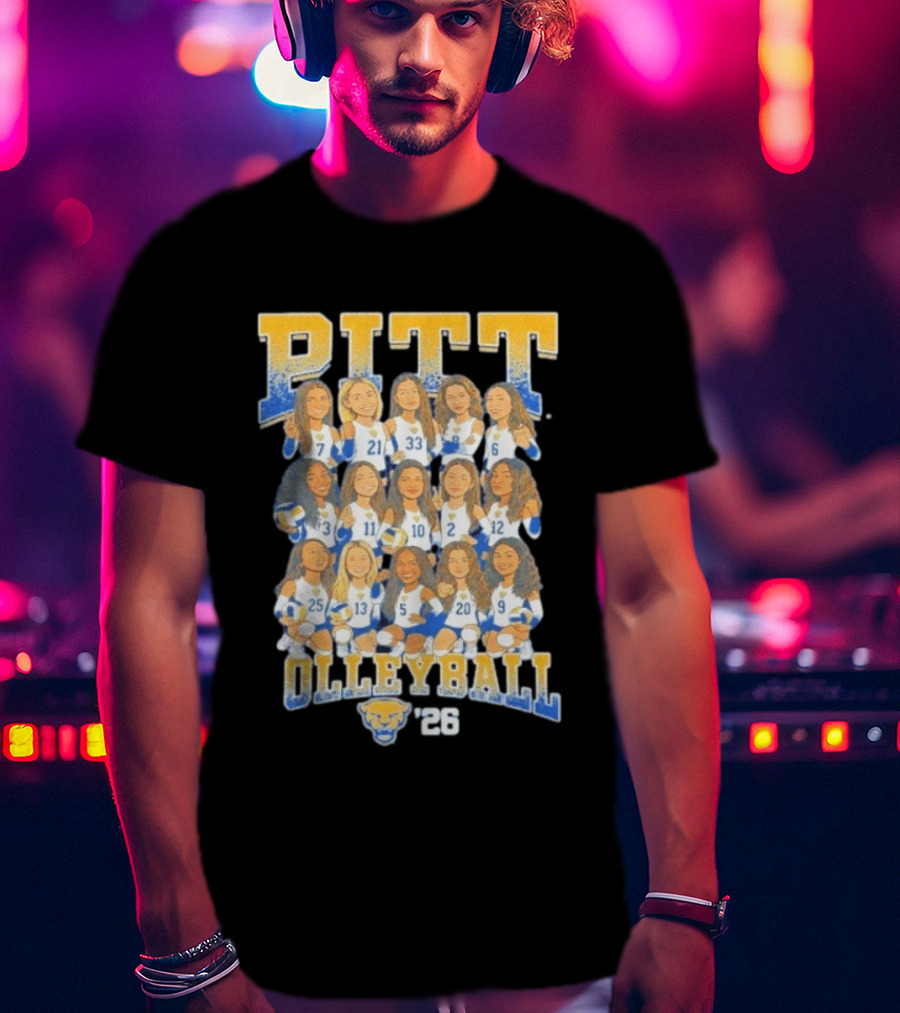 Pitt Volleyball 2026 Team Caricature Panthers T-Shirt