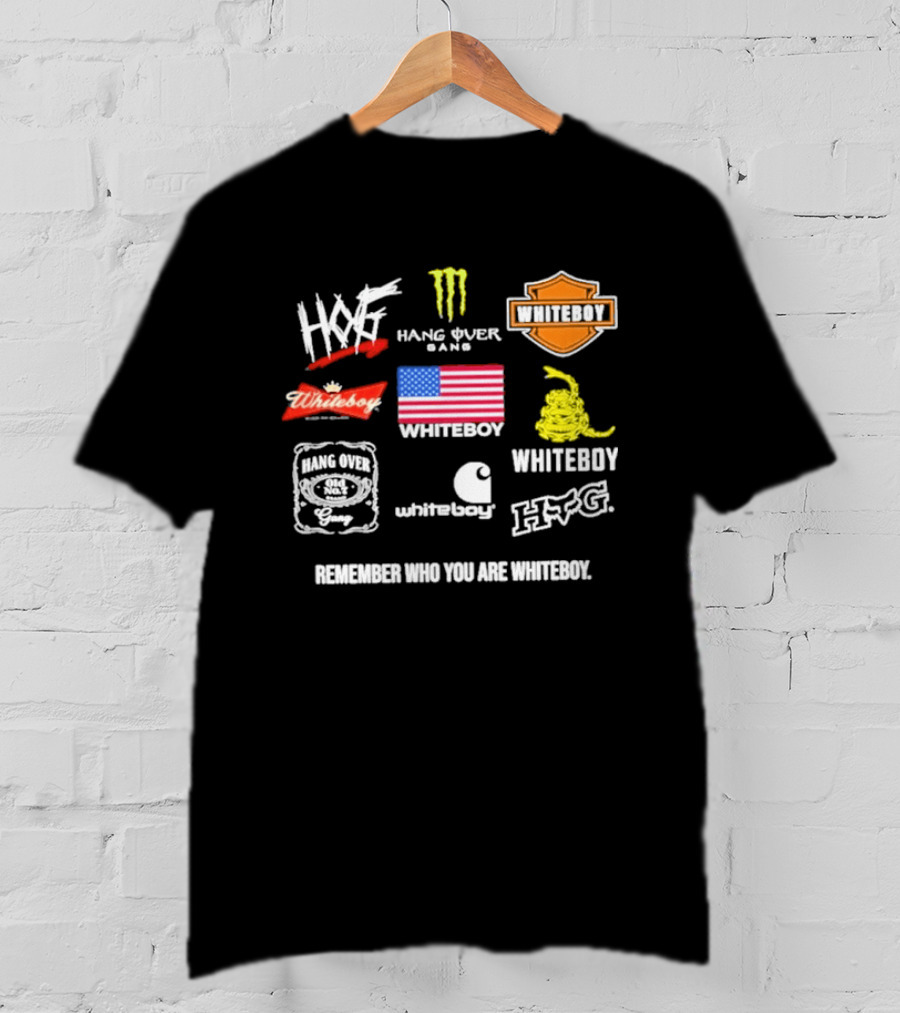 HXF Hangover Gang Whiteboy Remember Who You Are Whiteboy Whitesox USA Flag Gadsden T-Shirt