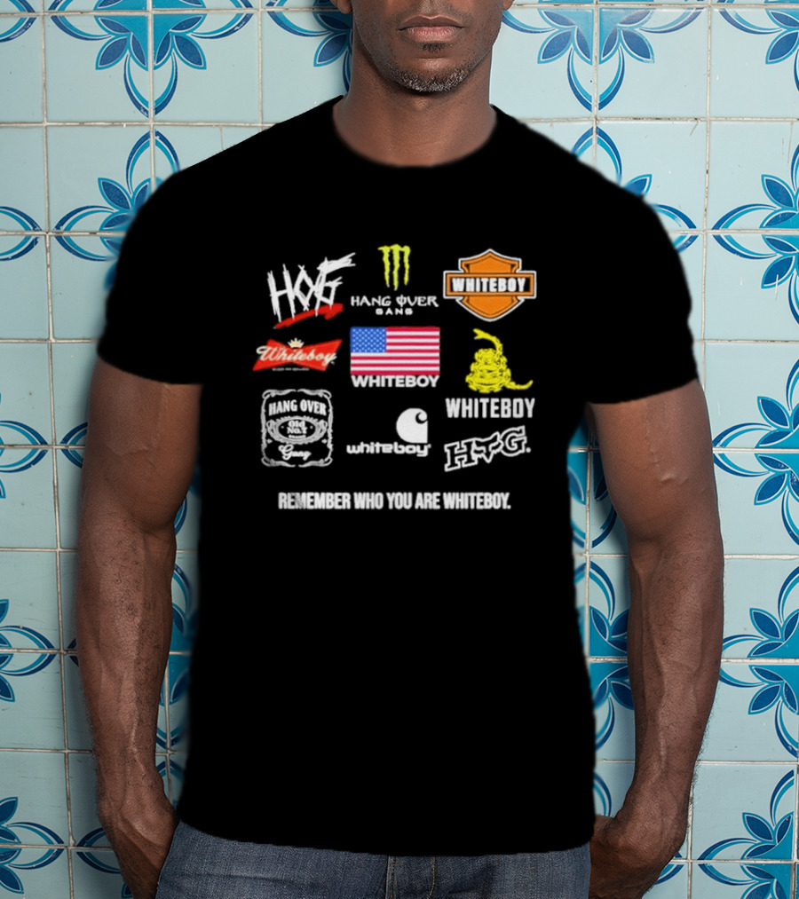 HXF Hangover Gang Whiteboy Remember Who You Are Whiteboy Whitesox USA Flag Gadsden T-Shirt