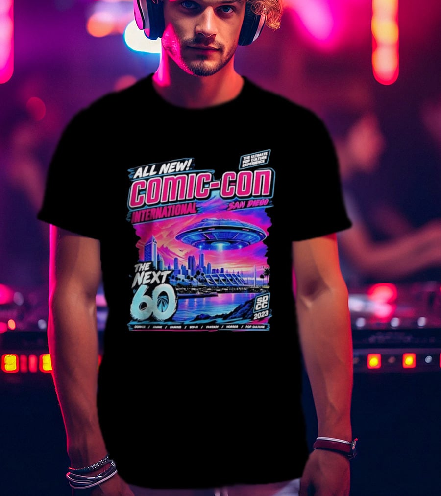 All New Comic Con International San Diego The Next 60 SDCC 2023 Pop Culture Experience Sci Fi Fantasy Comics Anime Gaming Horror T-Shirt
