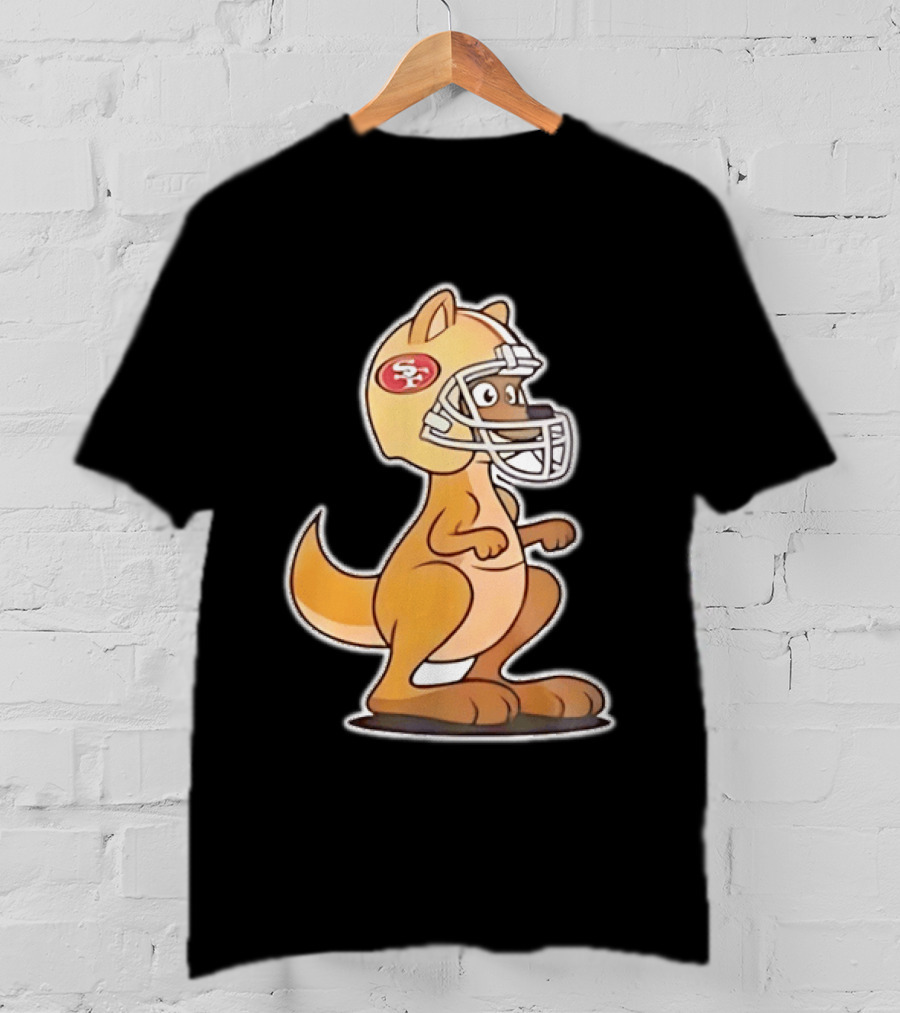 San Francisco 49ers Kangaroo Football Helmet Sports Team Fans T-Shirt