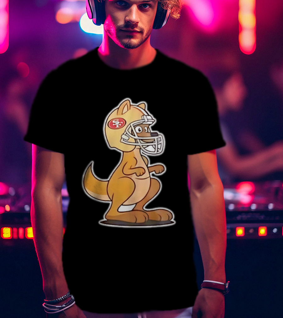 San Francisco 49ers Kangaroo Football Helmet Sports Team Fans T-Shirt