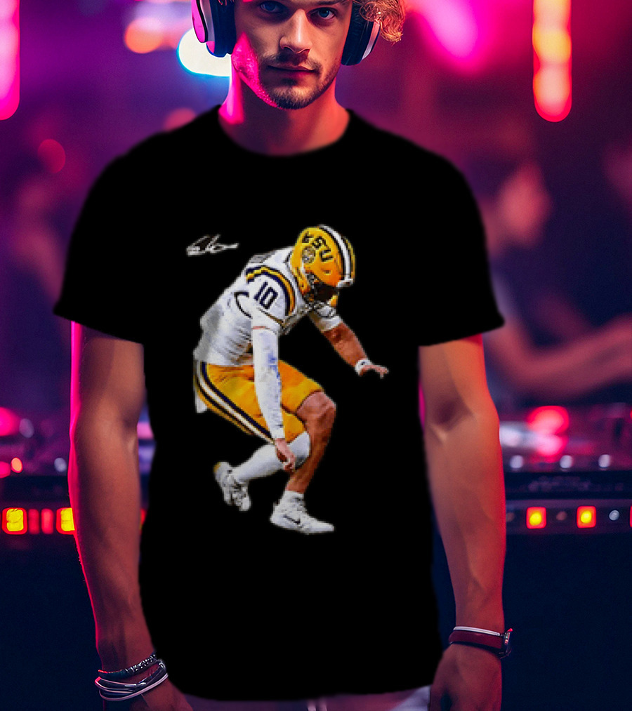 Garrett Nussmeier LSU Tigers Football Quarterback Action Play T-Shirt