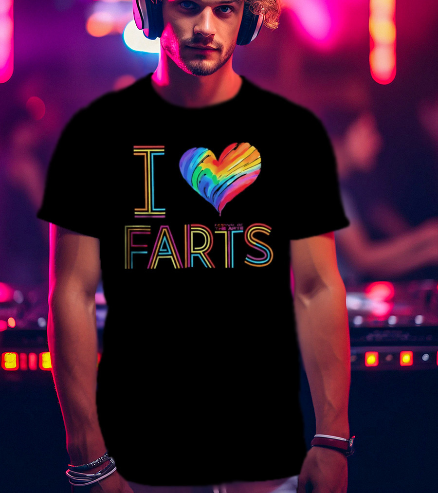 Festival Of The Arts I Love Farts Rainbow Heart T-Shirt