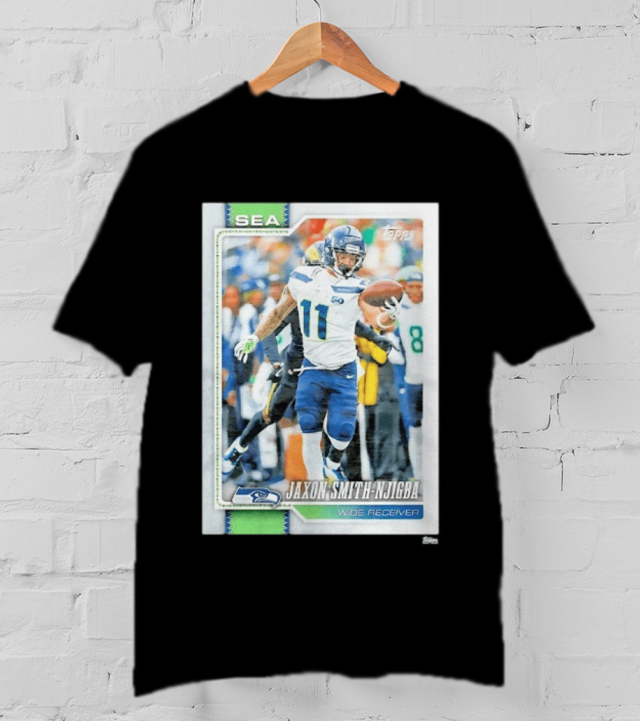 SEA Seahawks Jaxon Smith Njigba Topps Wide Receiver Trading Card T-Shirt