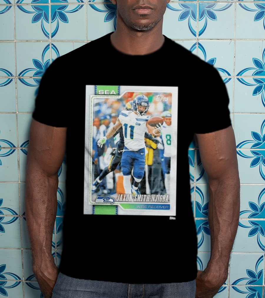 SEA Seahawks Jaxon Smith Njigba Topps Wide Receiver Trading Card T-Shirt