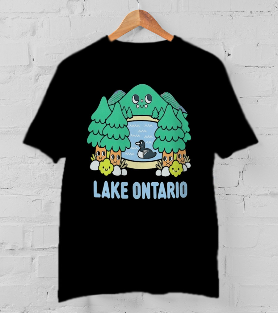 Lake Ontario Cute Forest Creature And Goose Scene T-Shirt