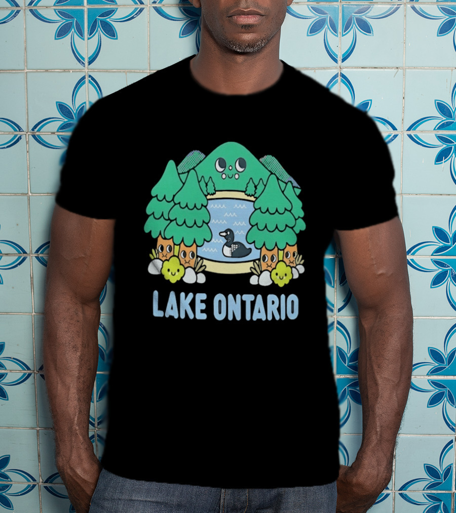 Lake Ontario Cute Forest Creature And Goose Scene T-Shirt