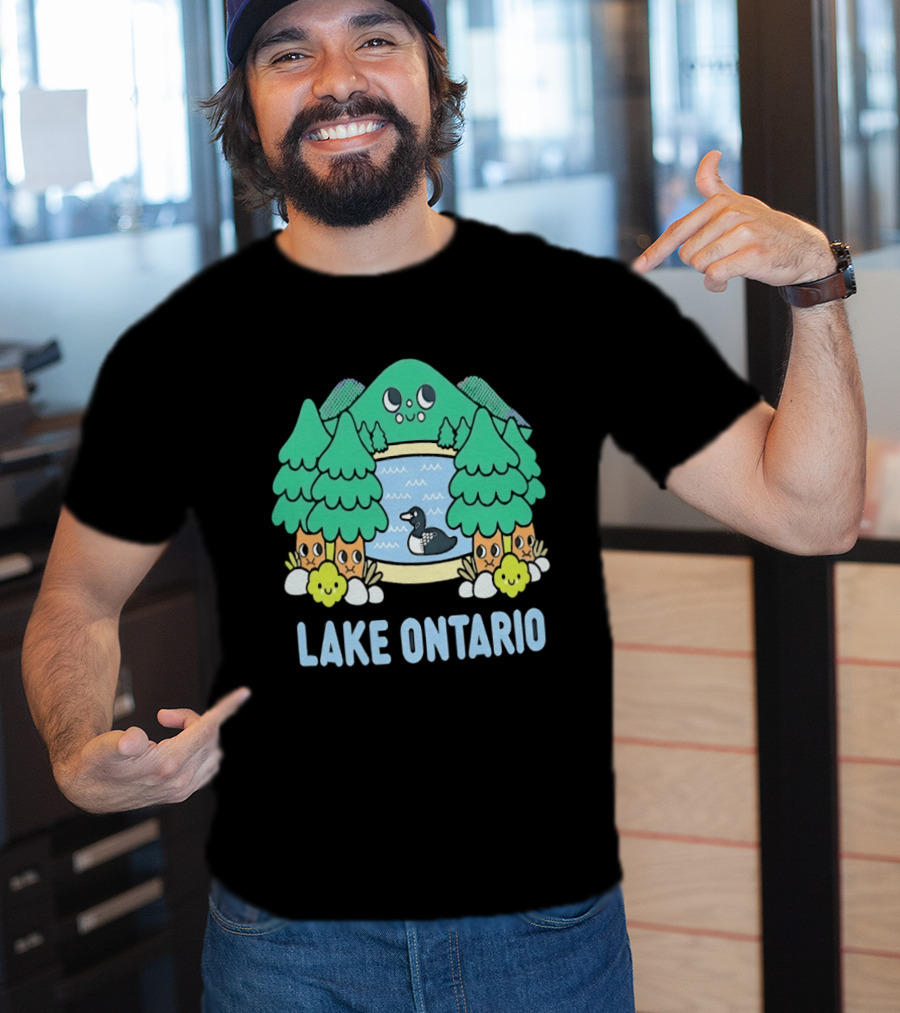 Lake Ontario Cute Forest Creature And Goose Scene T-Shirt