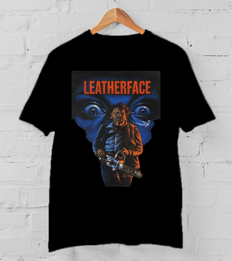 Vantetees Store Leatherface V2 Horror Icon Chainsaw T-Shirt