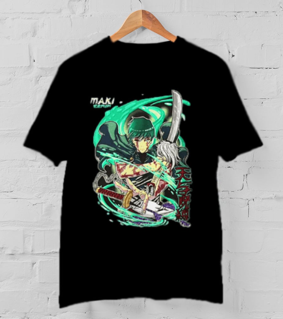 Maki Zenin Jujutsu Kaisen Tenyo Jubaku Heaven's Restriction Anime Sword T-Shirt