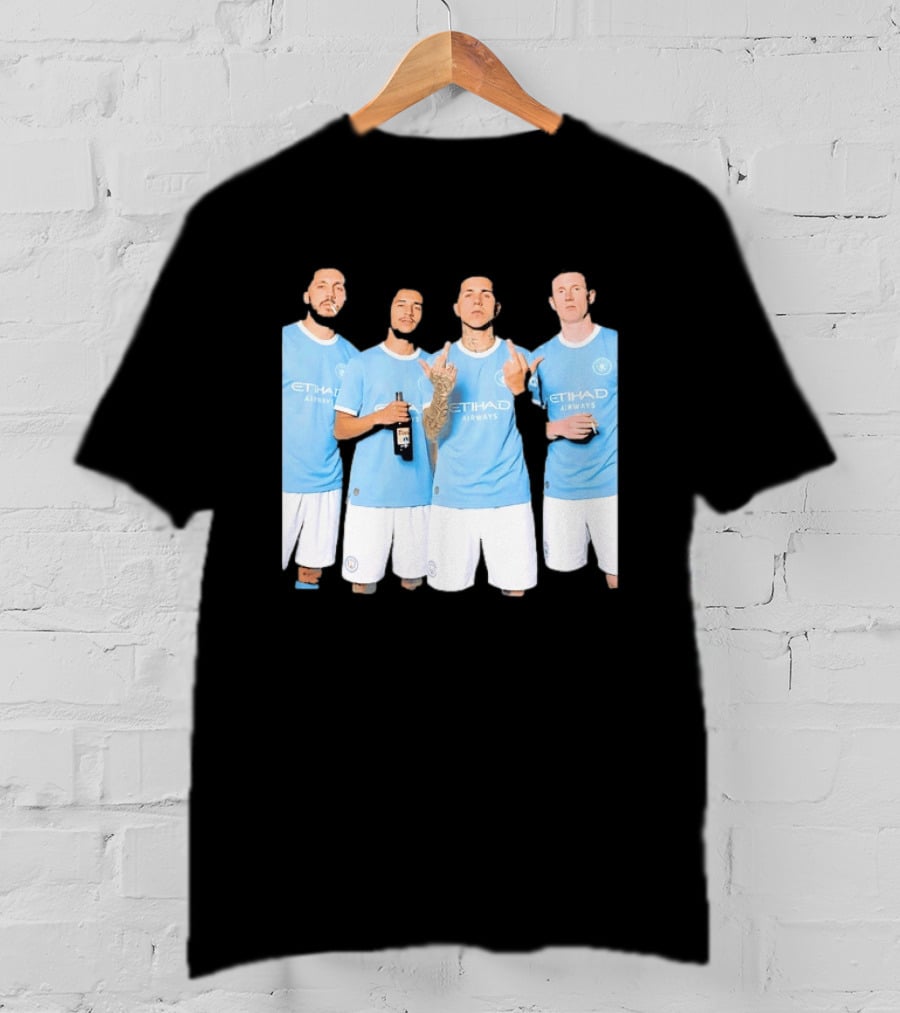 Manchester City Etihad Airways Kit Players Bottle Pose T-Shirt