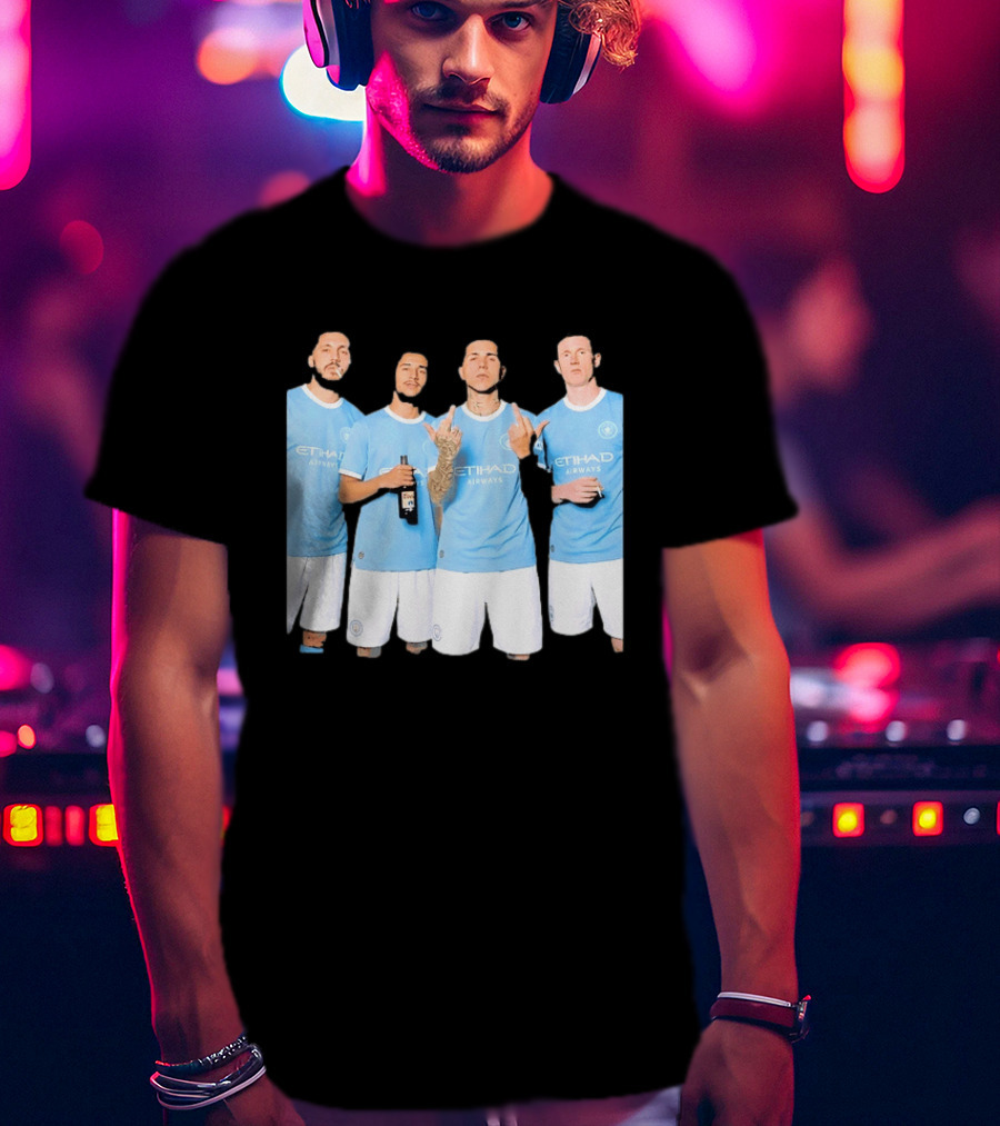 Manchester City Etihad Airways Kit Players Bottle Pose T-Shirt