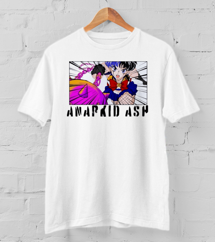 Anarkid Ash Sailor Moon Anime Punk Fighter In Action T-Shirt