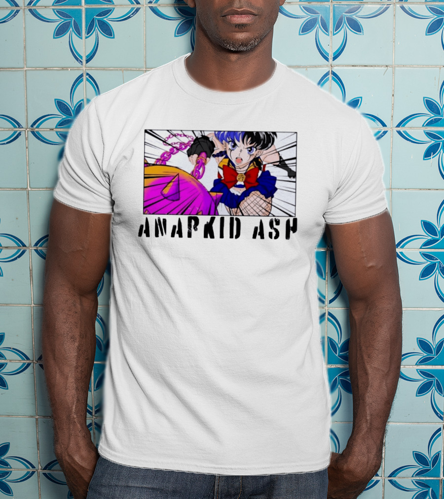 Anarkid Ash Sailor Moon Anime Punk Fighter In Action T-Shirt