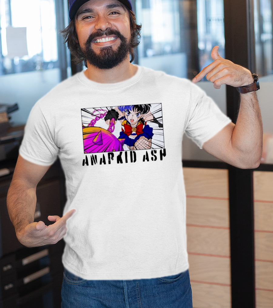 Anarkid Ash Sailor Moon Anime Punk Fighter In Action T-Shirt