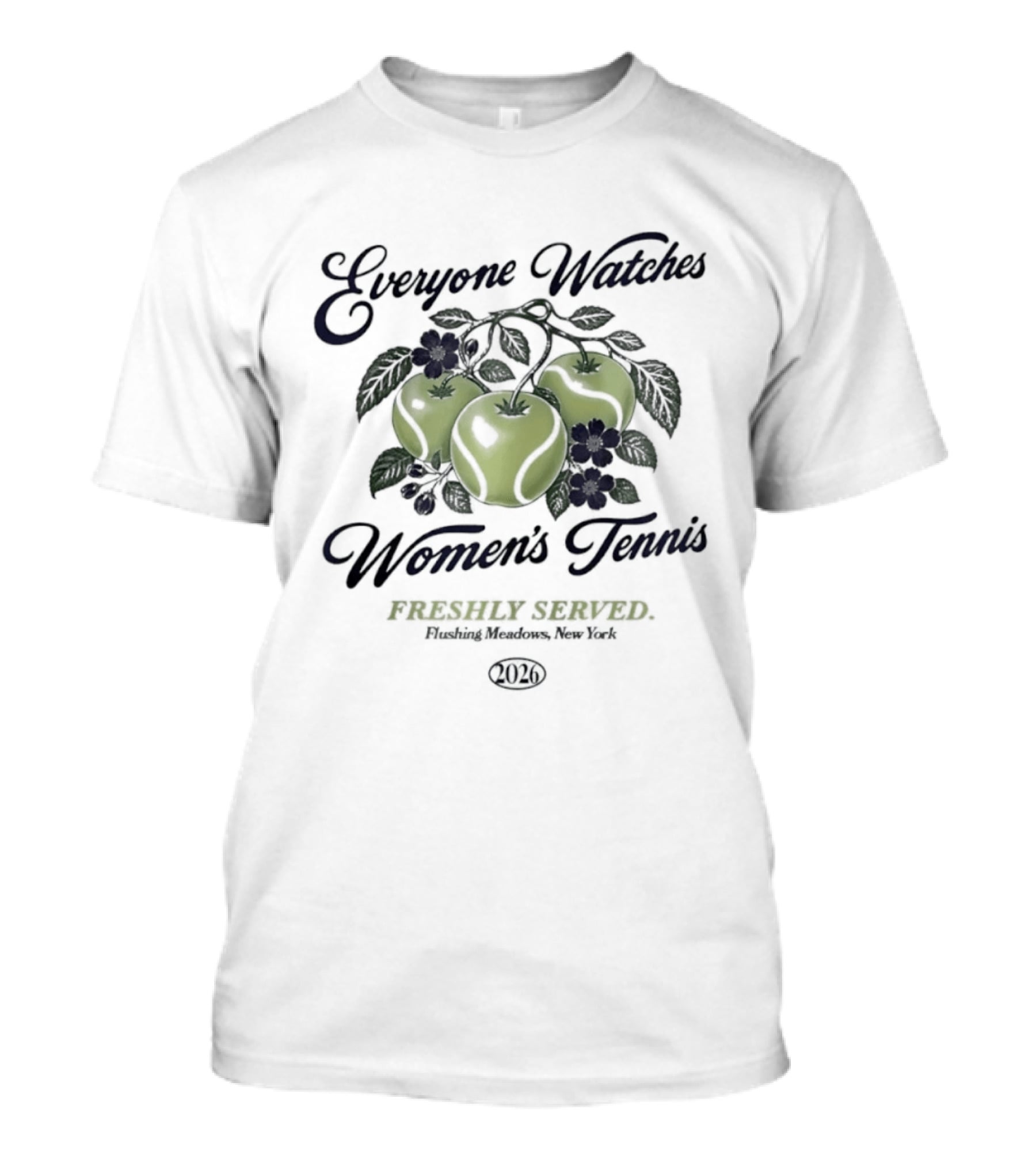 Everyone Es Women's Tennis Freshly Served Flushing Meadows New York T-Shirt