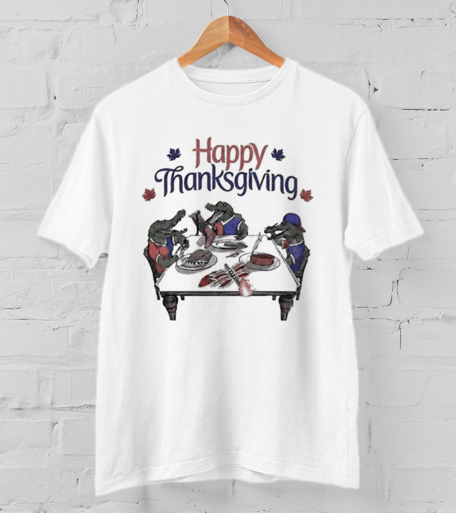 Happy Thanksgiving Gator Family Dinner Football Fans T-Shirt