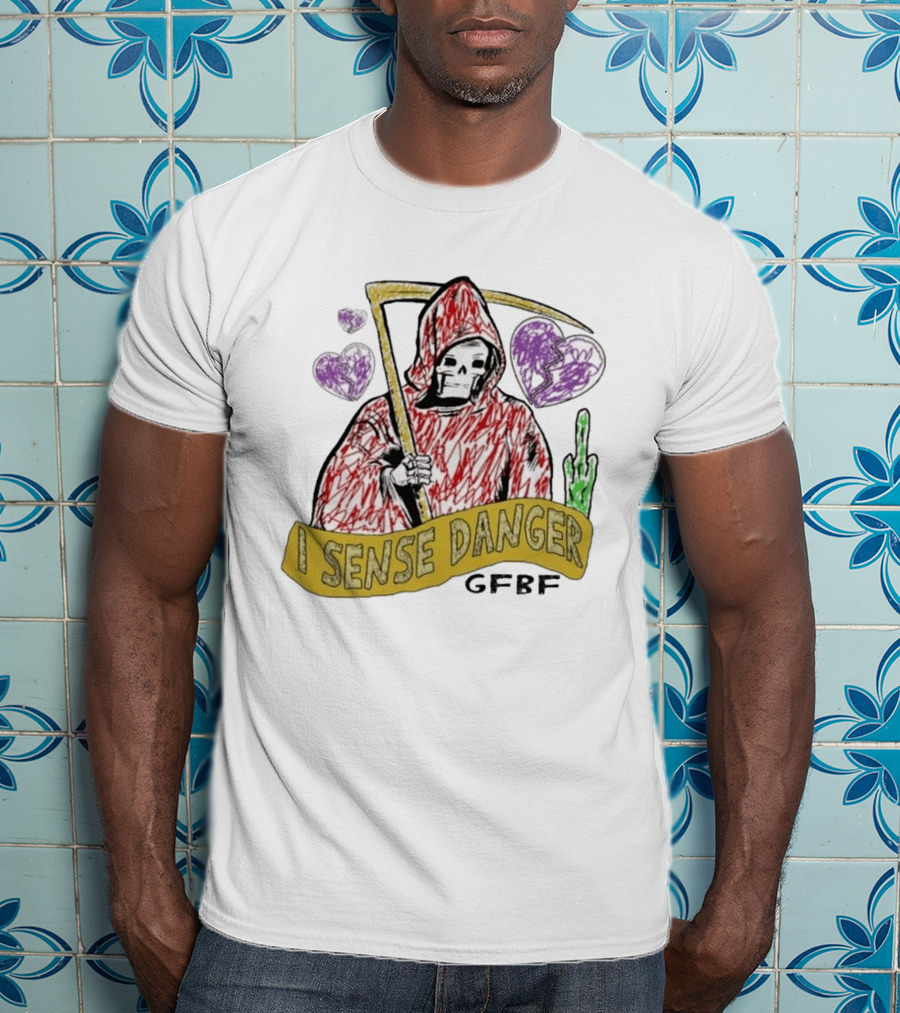 I Sense Danger Gfbf Grim Reaper Hearts T-Shirt