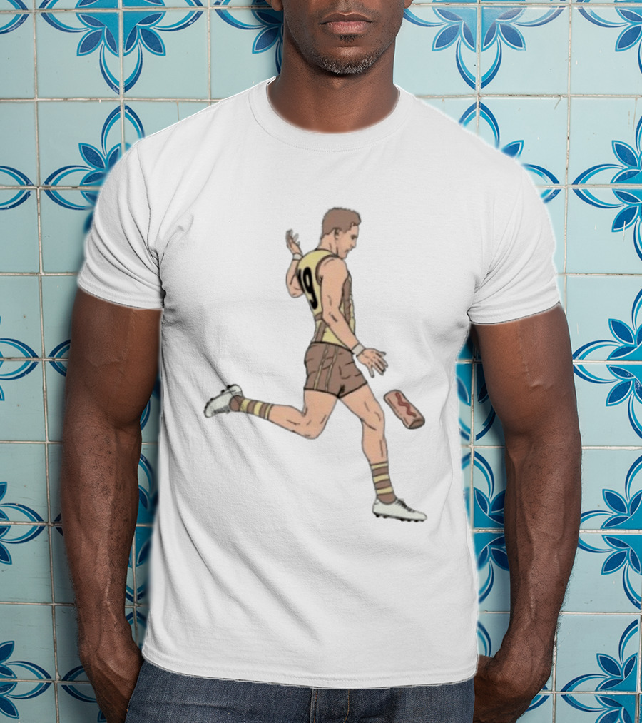 Jack Gunston Number 19 Kicking Hawthorn Hot Dog T-Shirt