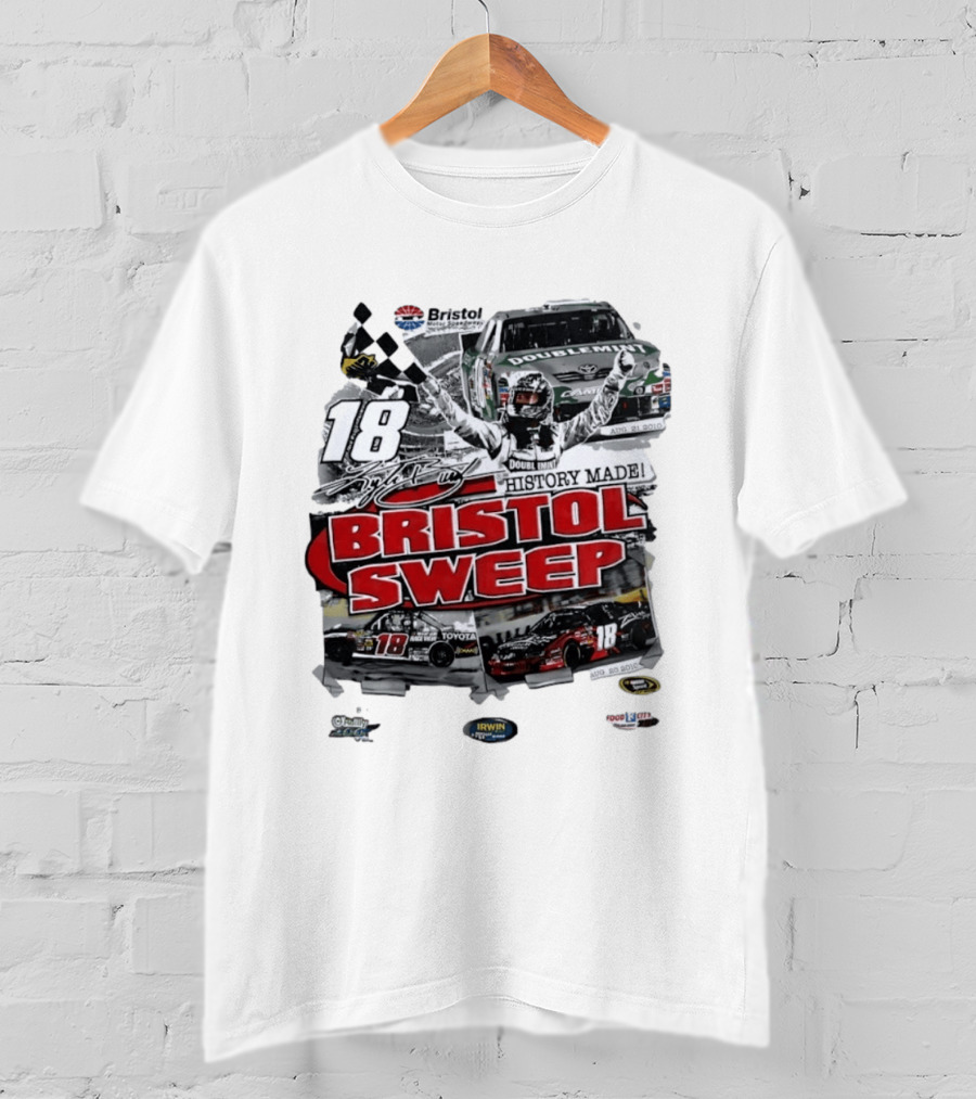 Bristol Motor Speedway History Made Three Wins August 2010 18 Bristol Sweep T-Shirt