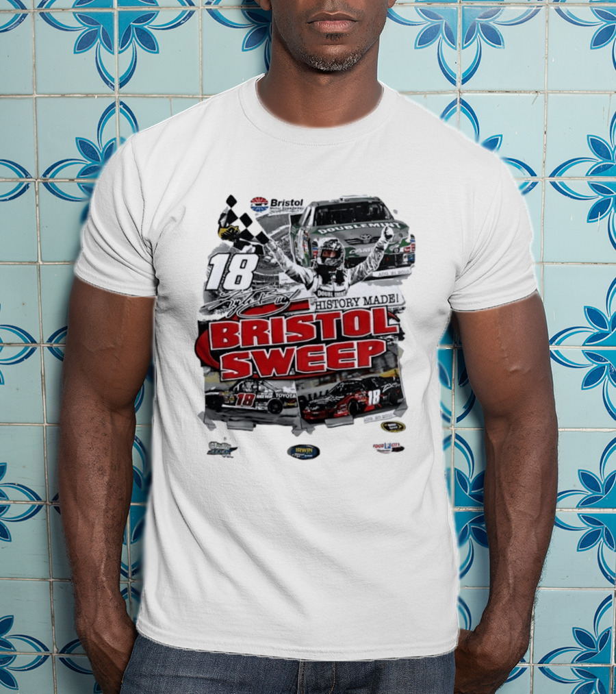 Bristol Motor Speedway History Made Three Wins August 2010 18 Bristol Sweep T-Shirt