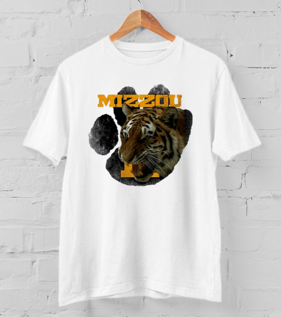 Mizzou Tigers Paw NCAA College Sports Tiger Head T-Shirt