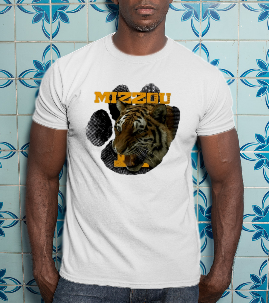 Mizzou Tigers Paw NCAA College Sports Tiger Head T-Shirt