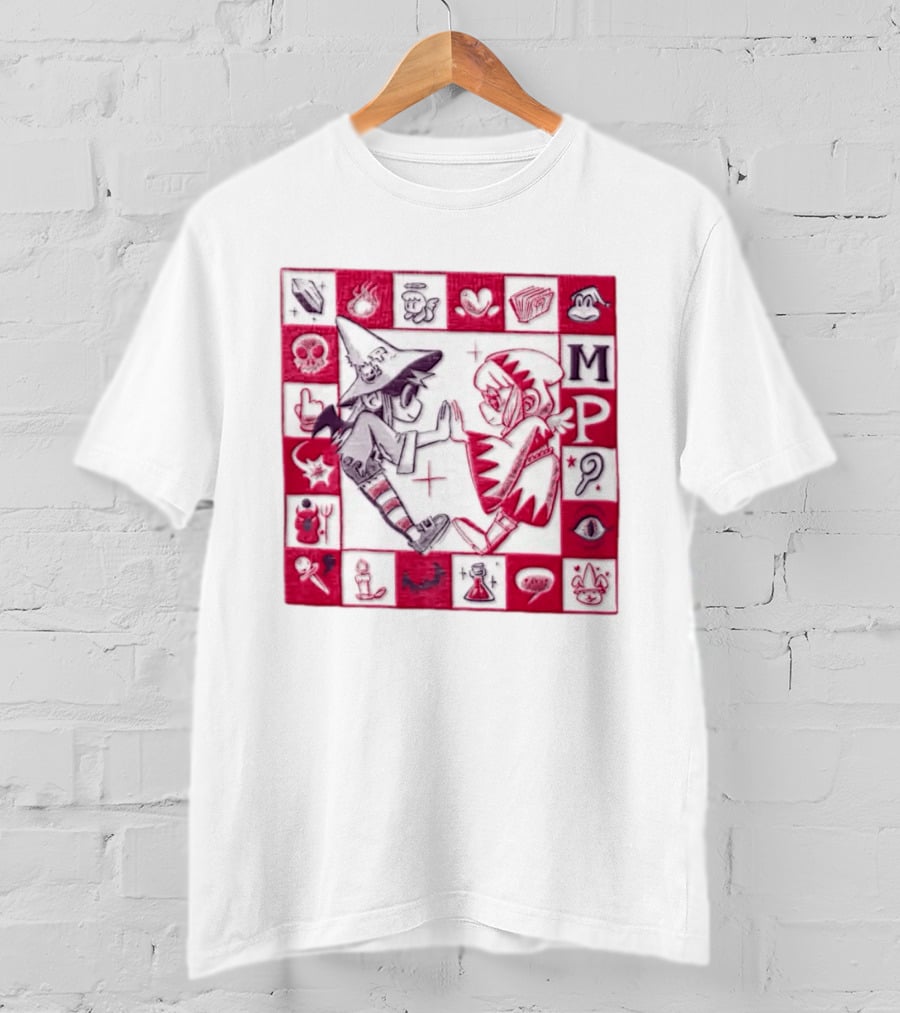 MP Witch And Angel Character Duo Board Game Square T-Shirt