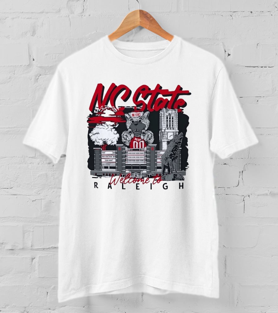 NC State Wolfpack Welcome To Raleigh Rooftop Skyline Sports Fan Gear T-Shirt