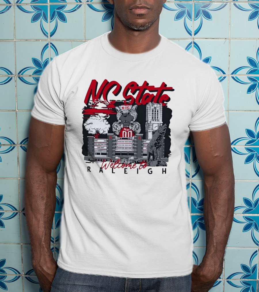 NC State Wolfpack Welcome To Raleigh Rooftop Skyline Sports Fan Gear T-Shirt