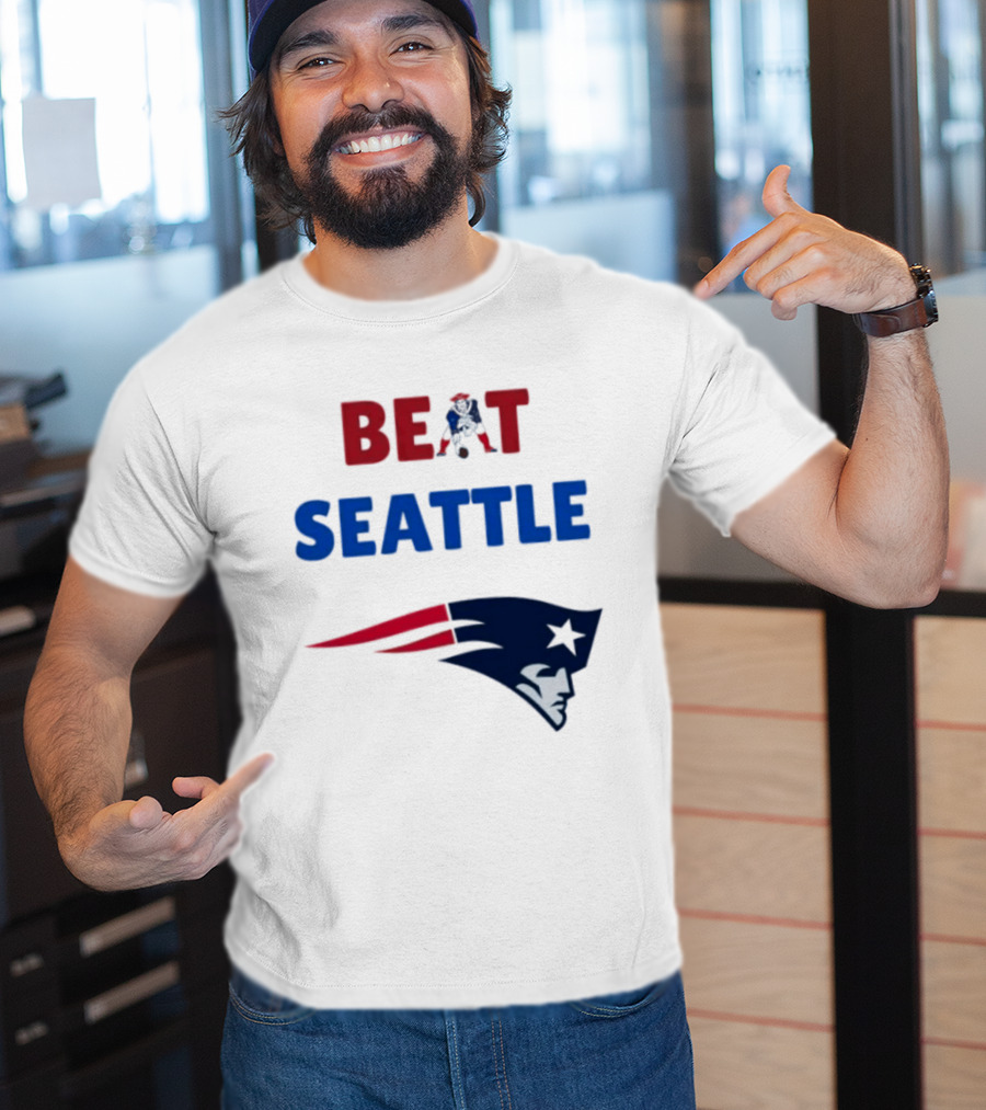 Beat Seattle New England Patriots Football Fan Gear T-Shirt