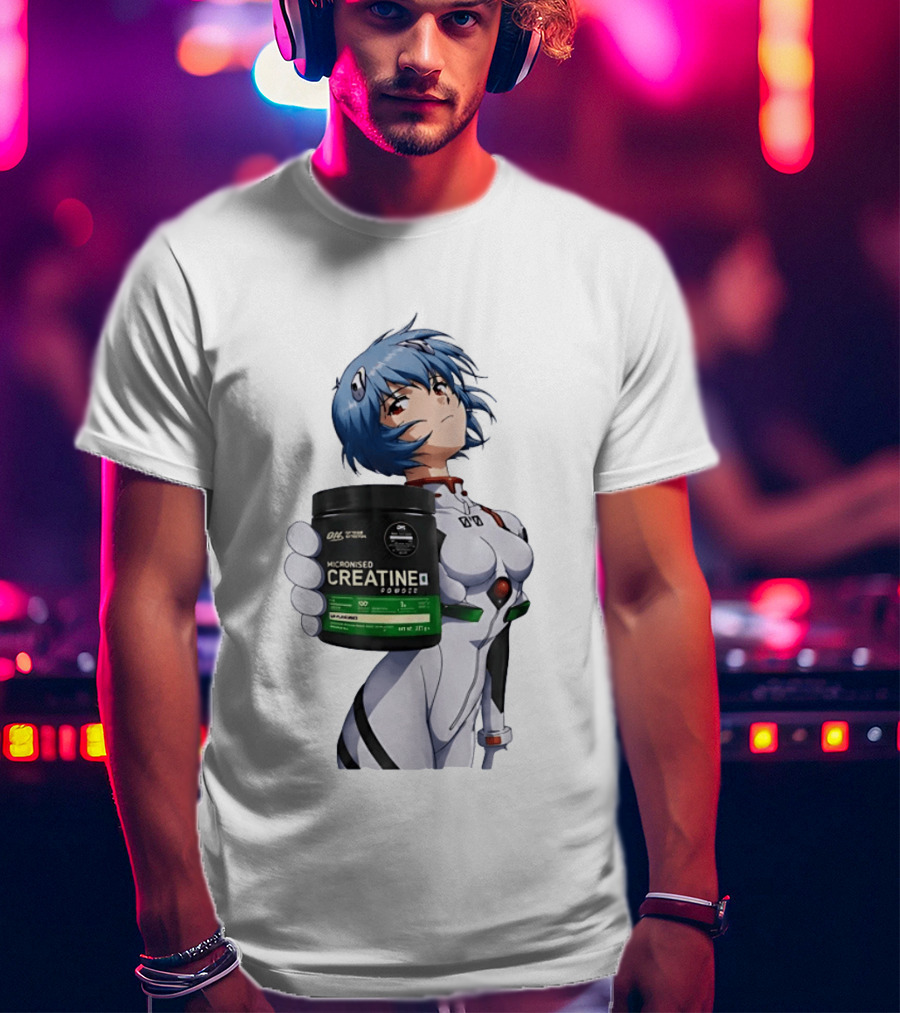 Rei Ayanami With Optimum Nutrition Creatine Supplement T-Shirt