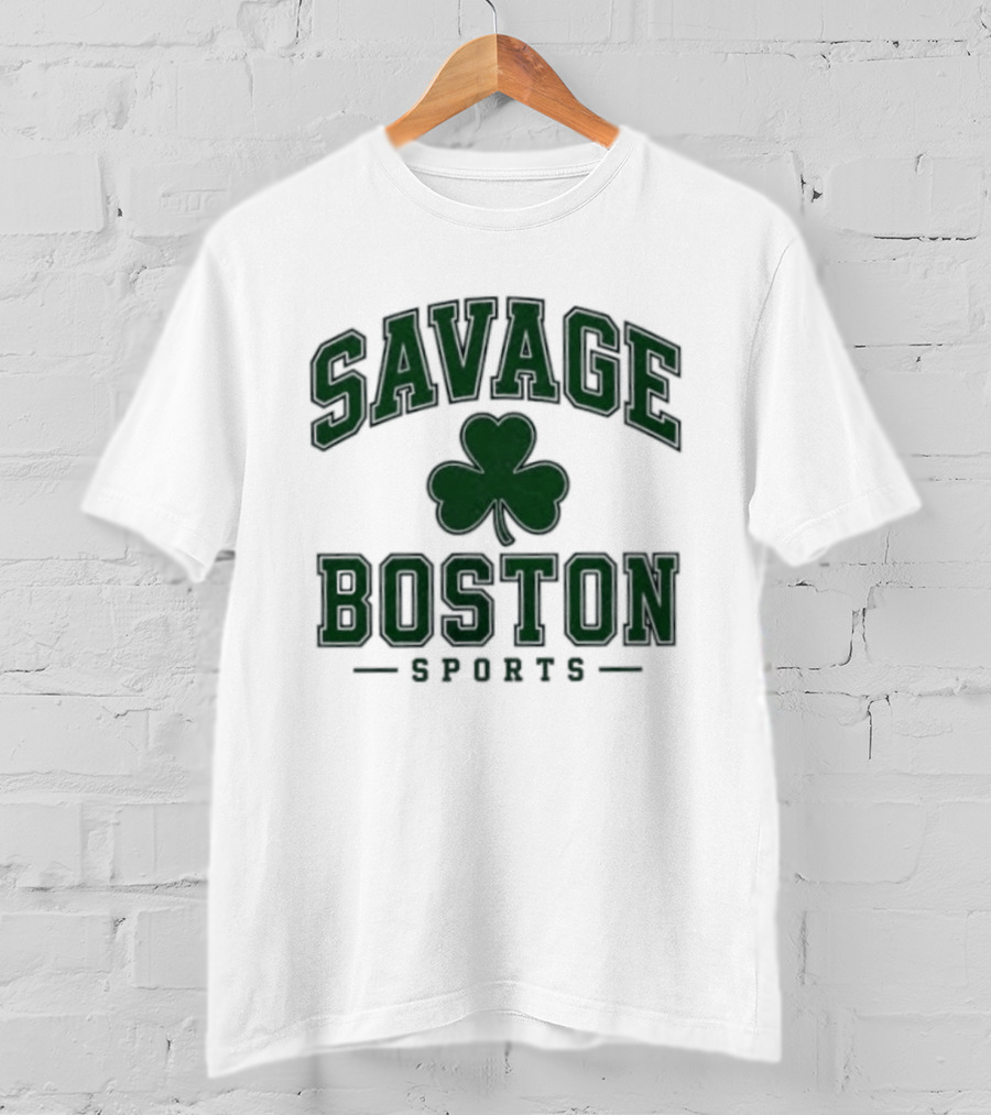 Savage Boston Sports Shamrock Bold Green T-Shirt