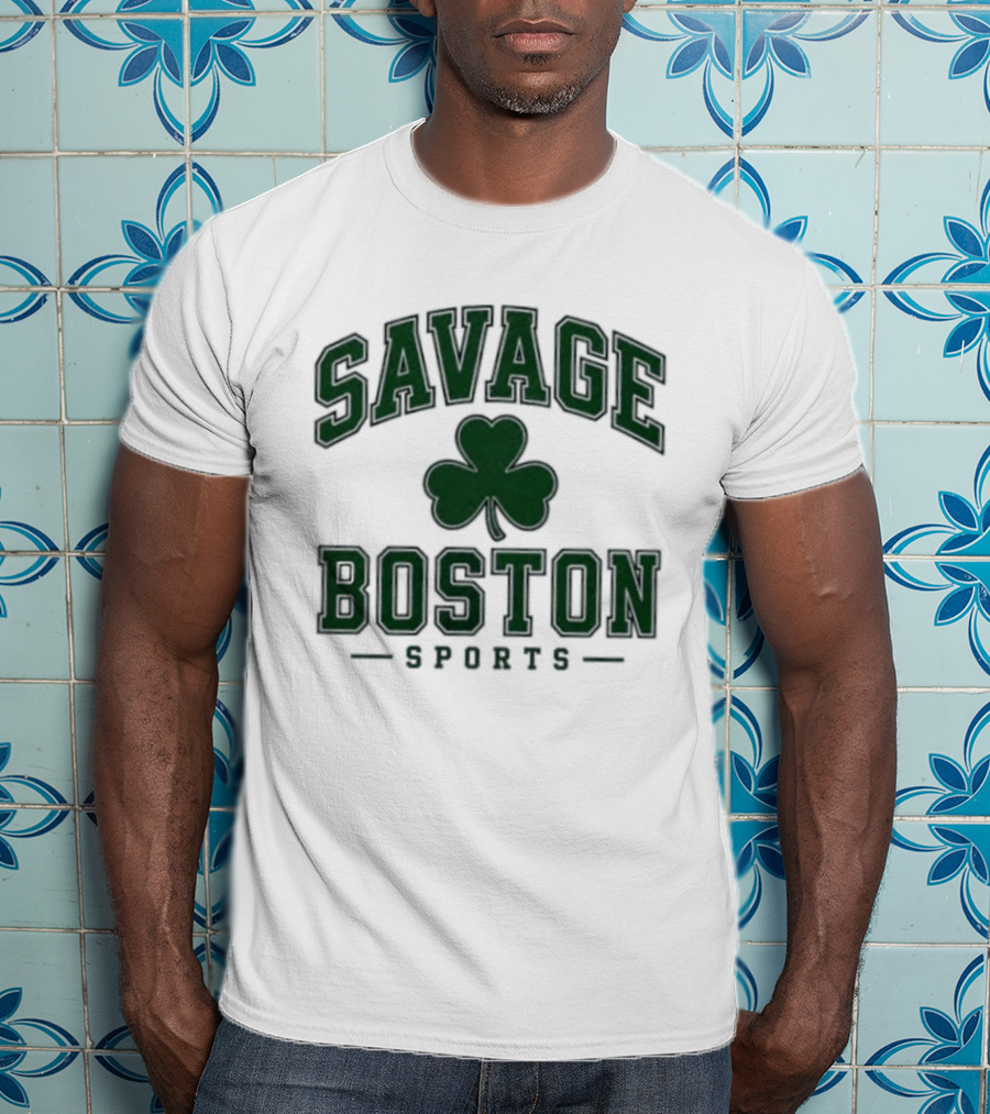 Savage Boston Sports Shamrock Bold Green T-Shirt