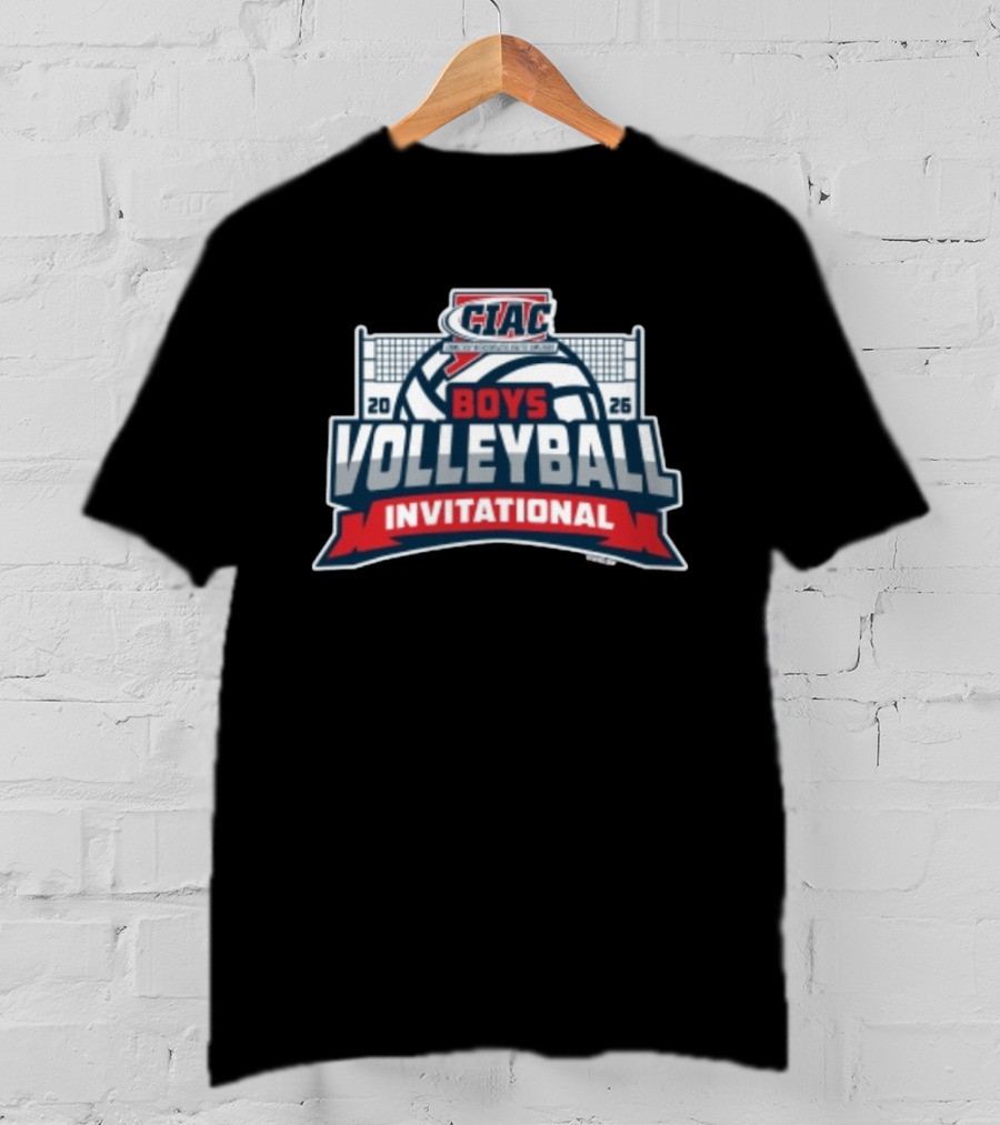 CIAC Boys Volleyball Invitational 2026 Event Logo With Net And Ball T-Shirt