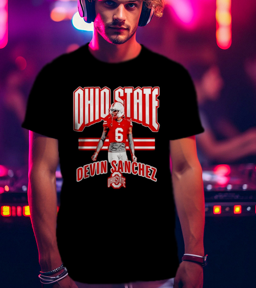 Ohio State Buckeyes Devin Sanchez Number 6 Fan T-Shirt