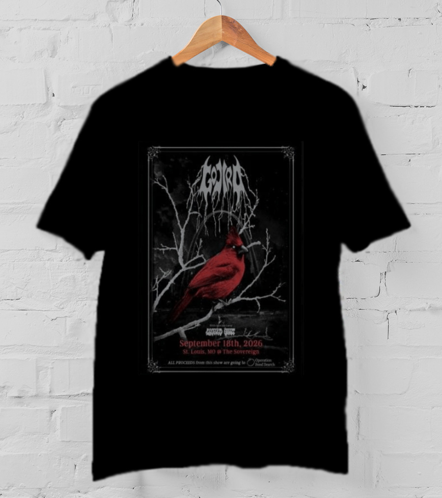 Gojira Live Concert St. Louis MO September 18 2026 Cardinal T-Shirt
