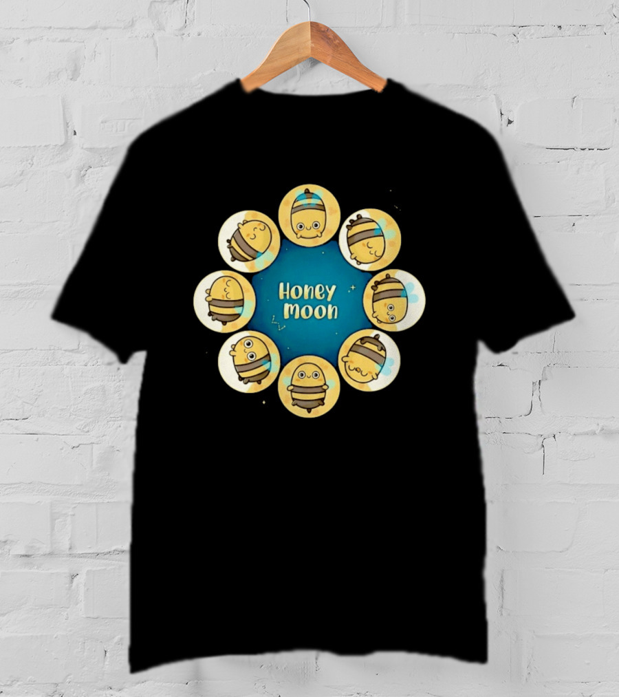 Honey Moon Bee Phases Astronomical Nature Cycle T-Shirt
