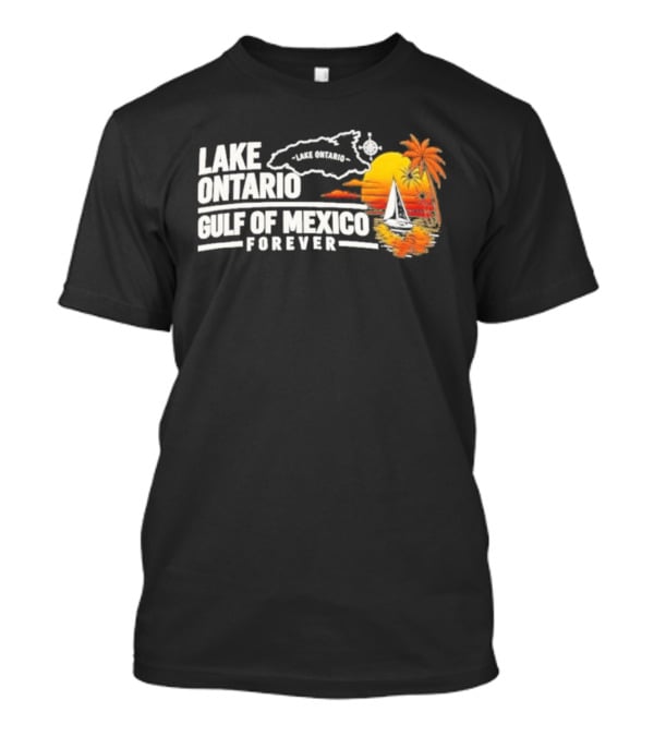 Lake Ontario Gulf Of Mexico Map Sunset Palm 2026 T-Shirt
